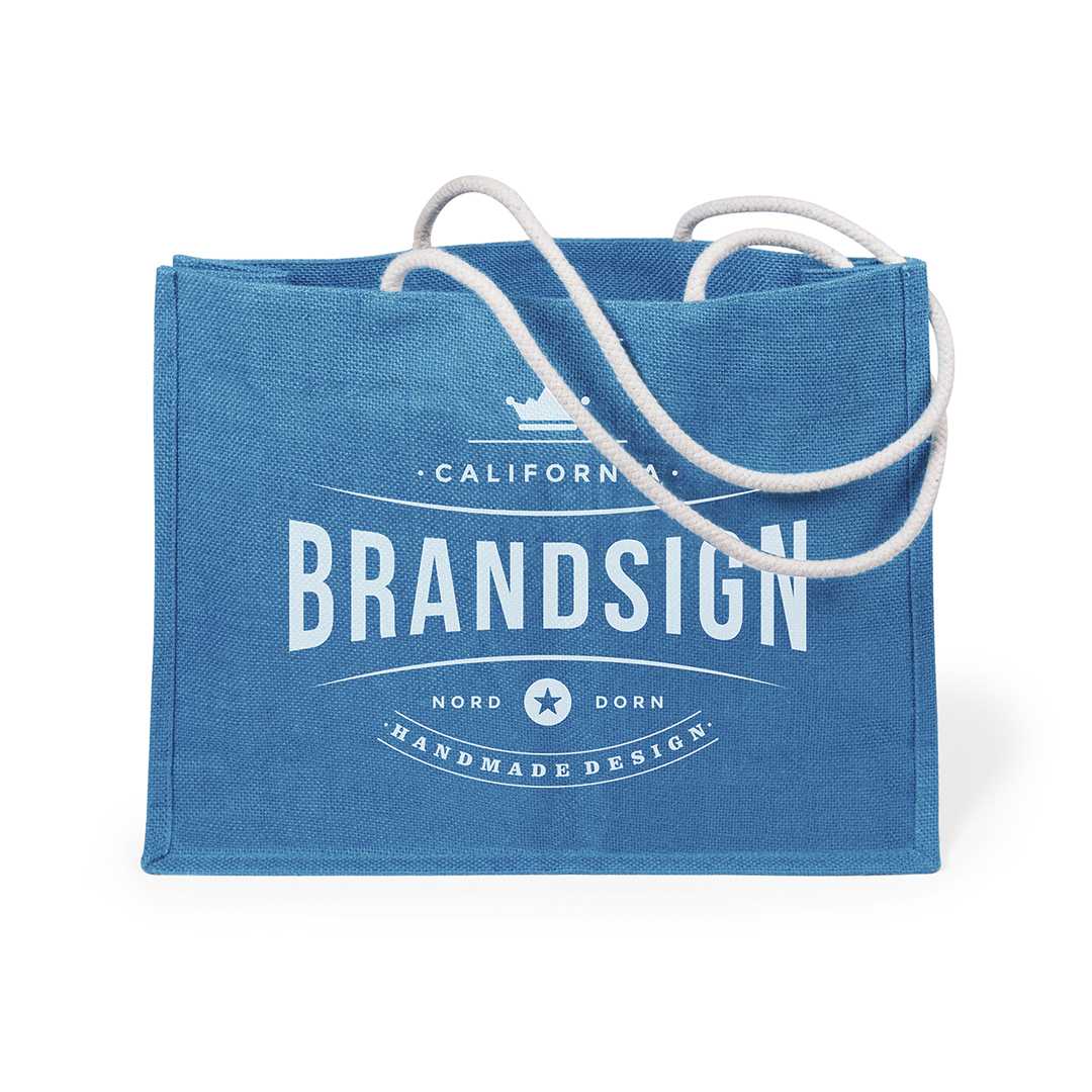 Bolsa de yute con asas de cuerda personalizada